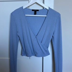 Forever 21 Baby Blue V Neck Sweater Medium